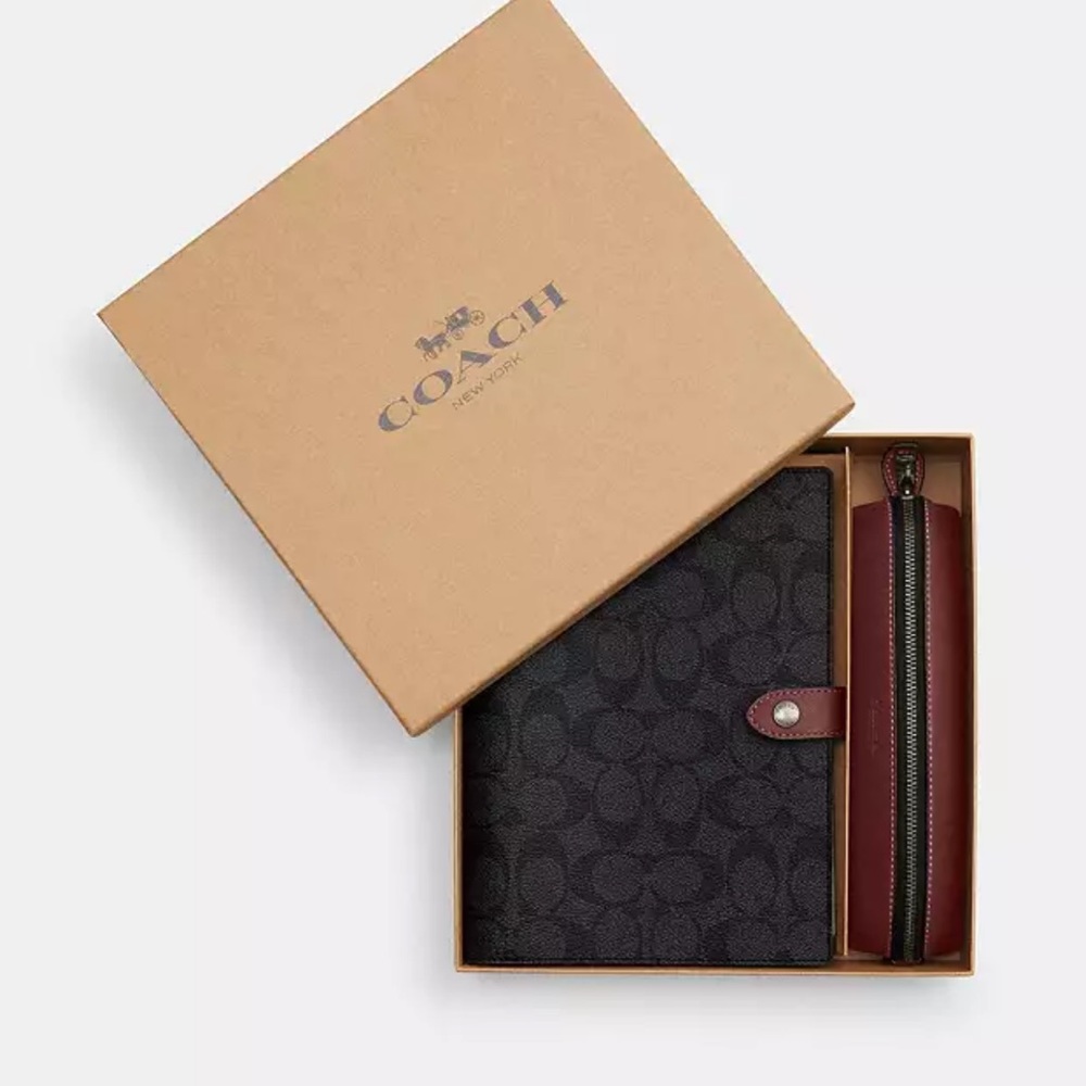 COACH NIB BOXED NOTEBOOK AND PENCIL CASE GIFT SET